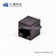 rj45母座黑色全塑單口4P金針直式接PCB板網口