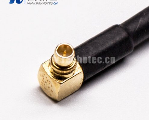 MMCX公轉SMA接頭母彎式90度2孔法蘭組裝線材壓接