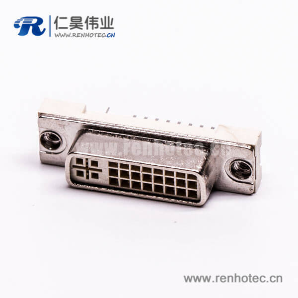 dvi 接插件24+5直式母頭帶魚叉插PCB板