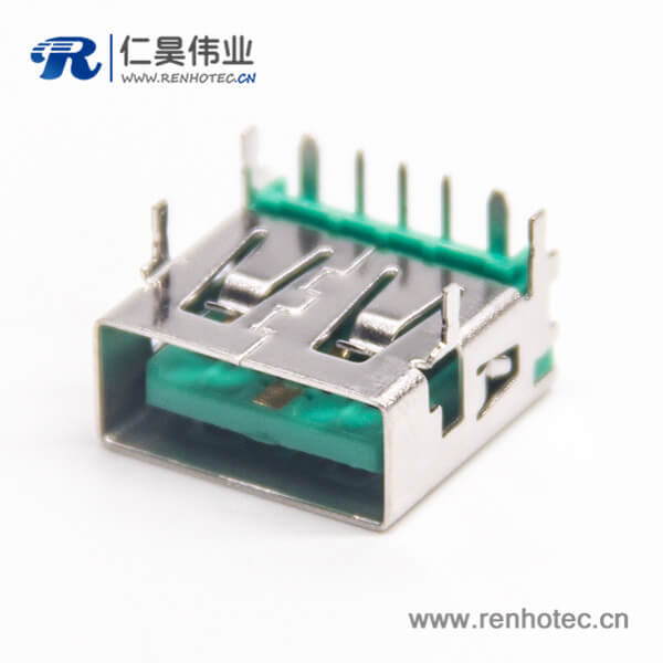 3.0 A usb母座180度長體穿孔9p前屋后四