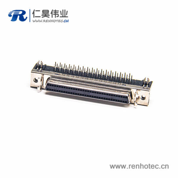 SCSI68芯接插件HPDB型母頭彎式插板式PCB板安裝 SCSI68芯接插件HPDB型母頭彎式插板式PCB板安裝